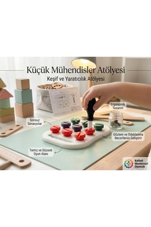 Organik Bazlı Renkli Vidalama Seti Oyuncağı - Eğitici Aktivite Seti - Çocuk İnce Motor Gelişimi