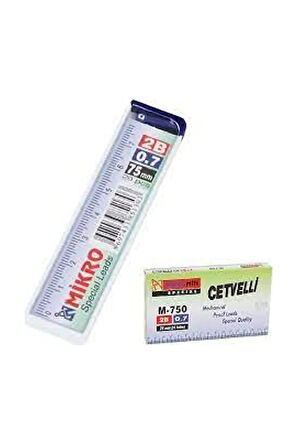 0.7 Cetvelli Min Uç 75 mm 2B (3 Adet)