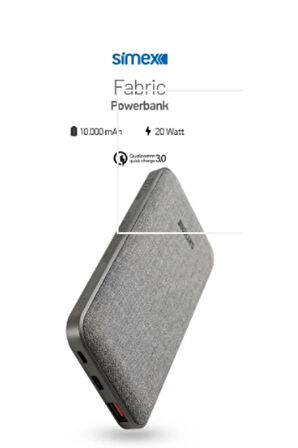 S-37 Fabric 22,5w/pd 10000mah Hızlı Şarj Power Bank