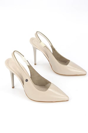 Zerina Bej Rugan Esnek Yumuşak Kaymaz Taban İnce Topuklu (11cm) Kadın Stiletto