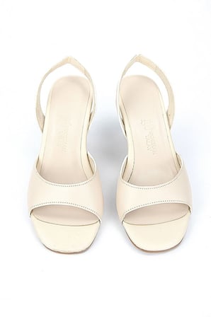 Elira Esnek Yumuşak Kaymaz Taban (4/6 cm) Bej Cilt Kadın Topuklu Ayakkabı