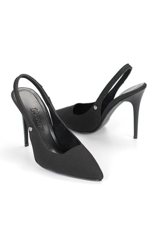 Zerina Siyah Süet Esnek Yumuşak Kaymaz Taban İnce Topuklu (11cm) Kadın Stiletto