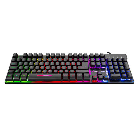 Rampage Km- 9858 Jazzy Siyah Rainbow Backlight Makro Tuşlu Gaming Klavye + 3600 Dpi Mouse Set