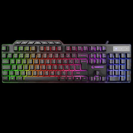 Rampage Km- 9858 Jazzy Siyah Rainbow Backlight Makro Tuşlu Gaming Klavye + 3600 Dpi Mouse Set