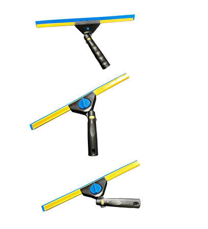 2 Metre Teleskopik Cam Silme Seti – Döner Başlıklı 45+35 cm Cam Çek + 35 cm Mop Ucu