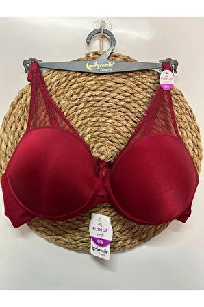 Love Fuchsia Balenli Destekli Push Up İthal Mikro sütyen Tül Detaylı