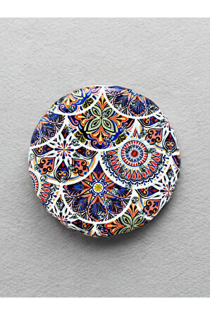 Işıltılı Karışık Desenli Çift Taraflı Yuvarlak Cep Çanta Makyaj Aynası 7cm çap