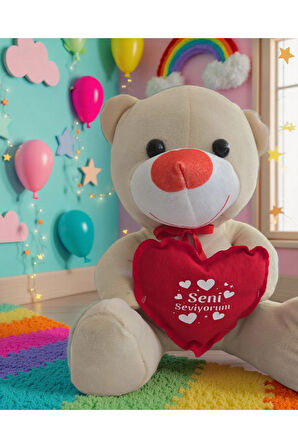 Seni Seviyorum Yazan Peluş Ayıcı Sevgiliye Hediye Ayı Dogum Günü Hediyelik Ayı Çocuk Oyuncak Ayı