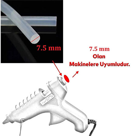 Winnboss İnce Şeffaf Sıcak Mum Silikon 7.5MM 30CM 5 Adet