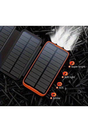 Güneş Enerjili 20000 Mah Powerbank solar 4 Panel Su Geçirmez Hızlı PD 20W Hızlı Şarj