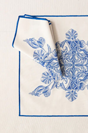 Azure Blue, Premium Seri Sunum Peçetesi, Duck Keten Kumaş 40x40cm
