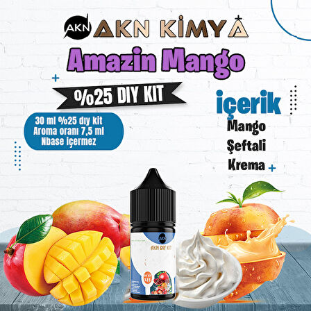 Amazin Mango Yoğun Dıy Kit Mango Şeftali Gıda Aroması %25 Oranda Aroma İçerir (Hazır Değildir )