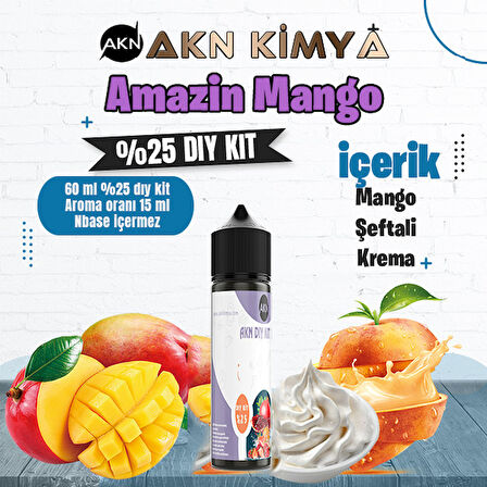 Amazin Mango Yoğun Dıy Kit Mango Şeftali Gıda Aroması %25 Oranda Aroma İçerir (Hazır Değildir )