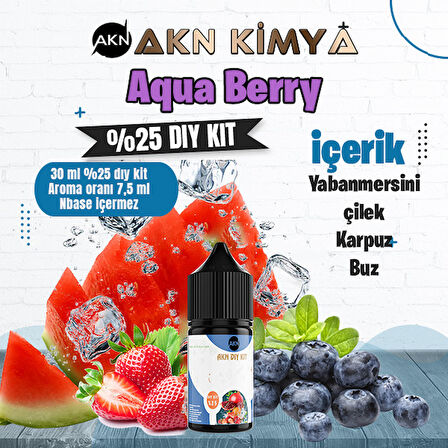 Aquaberry Yoğun Dıy Kit Yabanmersini Çilek Karpuz Buz Gıda Aroması %25 Oranda Aroma İçerir (Hazır Değildir )