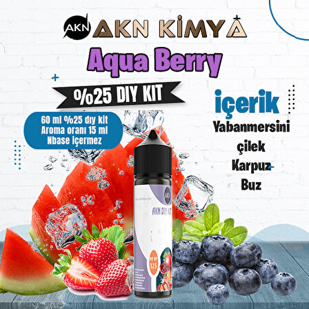 Aquaberry Yoğun Dıy Kit Yabanmersini Çilek Karpuz Buz Gıda Aroması %25 Oranda Aroma İçerir (Hazır Değildir )