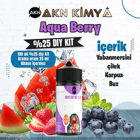 Aquaberry Yoğun Dıy Kit Yabanmersini Çilek Karpuz Buz Gıda Aroması %25 Oranda Aroma İçerir (Hazır Değildir )