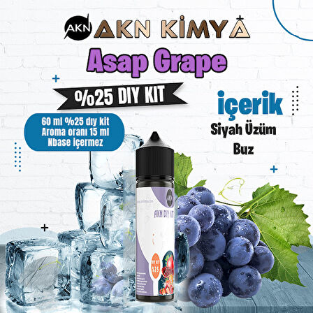 Asap Grape Yoğun Dıy Kit Siyah Üzüm Buz Gıda Aroması %25 Oranda Aroma İçerir (Hazır Değildir )
