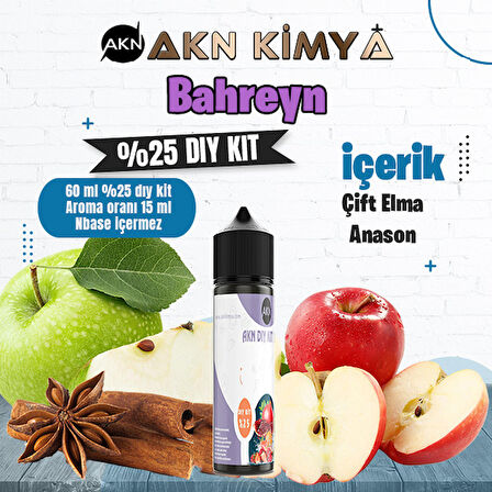 Bahreyn Yoğun Dıy Kit Çift Elma Anason Gıda Aroması %25 Oranda Aroma İçerir (Hazır Değildir )