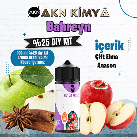 Bahreyn Yoğun Dıy Kit Çift Elma Anason Gıda Aroması %25 Oranda Aroma İçerir (Hazır Değildir )