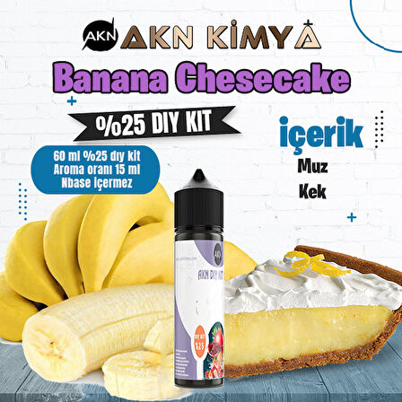 Banana Cheescake Yoğun Dıy Kit Muz Kek Gıda Aroması %25 Oranda Aroma İçerir (Hazır Değildir )