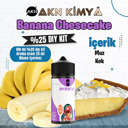 Banana Cheescake Yoğun Dıy Kit Muz Kek Gıda Aroması %25 Oranda Aroma İçerir (Hazır Değildir )