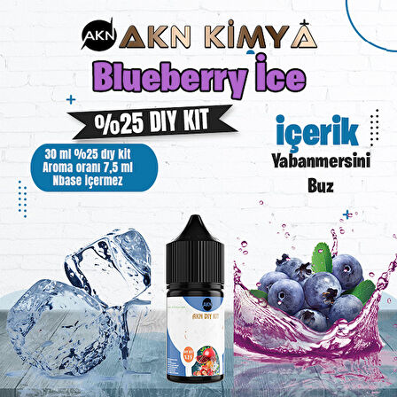 Bluberry Ice Yoğun Dıy Kit Yabanmersini Buz Gıda Aroması %25 Oranda Aroma İçerir (Hazır Değildir )