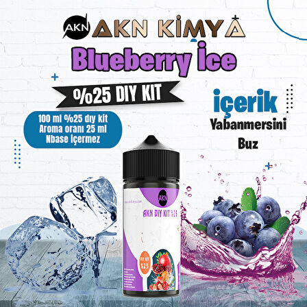 Bluberry Ice Yoğun Dıy Kit Yabanmersini Buz Gıda Aroması %25 Oranda Aroma İçerir (Hazır Değildir )