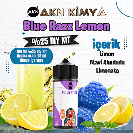 Blue Razz Lemonade Yoğun Dıy Kit Limon Ahududu Gıda Aroması %25 Oranda Aroma İçerir (Hazır Değildir )