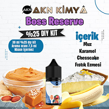 Boss Reserve Cutwood Yoğun Dıy Kit Muz Karamel Kek Gıda Aroması %25 Oranda Aroma İçerir (Hazır Değildir )