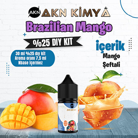 Brazilian Mango Yoğun Dıy Kit Mango Şeftali Gıda Aroması %25 Oranda Aroma İçerir (Hazır Değildir )