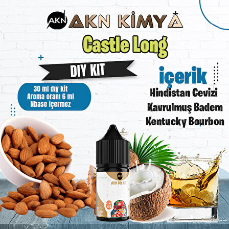 Castle Long Five Pawns Dıy Kit Kavrulmuş Badem Bourbon Gıda Aroması %20 Oranda Aroma İçerir (Hazır Değildir )