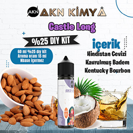 Castle Long Five Pawns Yoğun Dıy Kit Kavrulmuş Badem Bourbon Gıda Aroması %25 Oranda Aroma İçerir (Hazır Değildir )
