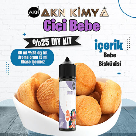 Cici Bebe Yoğun Dıy Kit Bebe Bisküvisi Gıda Aroması %25 Oranda Aroma İçerir (Hazır Değildir )
