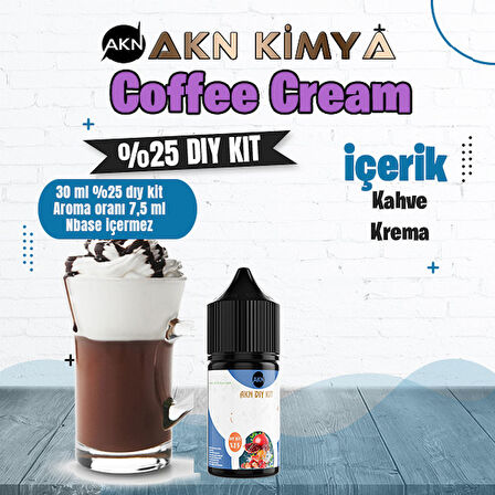 Coffee Cream Yoğun Dıy Kit Kahve Krema Gıda Aroması %25 Oranda Aroma İçerir (Hazır Değildir )