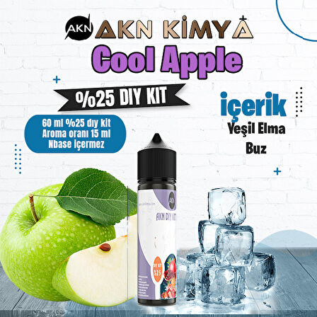 Cool Apple Yoğun Dıy Kit Yeşil Elma Buz Gıda Aroması %25 Oranda Aroma İçerir (Hazır Değildir )