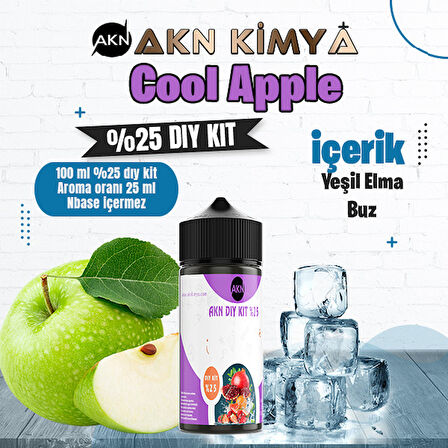 Cool Apple Yoğun Dıy Kit Yeşil Elma Buz Gıda Aroması %25 Oranda Aroma İçerir (Hazır Değildir )