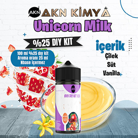 Unicorn Milk Cutwood Yoğun Dıy Kit Çilek Süt Vanilya Gıda Aroması %25 Oranda Aroma İçerir (Hazır Değildir )