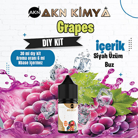 Grapes Dıy Kit Siyah Üzüm Buz Gıda Aroması %20 Oranda Aroma İçerir (Hazır Değildir )