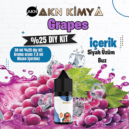 Grapes Yoğun Dıy Kit Siyah Üzüm Buz Gıda Aroması %25 Oranda Aroma İçerir (Hazır Değildir )