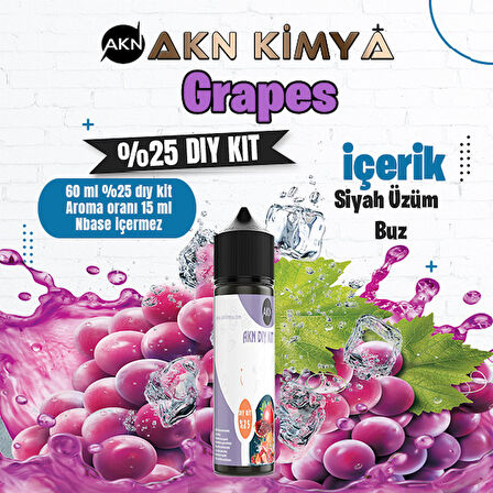 Grapes Yoğun Dıy Kit Siyah Üzüm Buz Gıda Aroması %25 Oranda Aroma İçerir (Hazır Değildir )