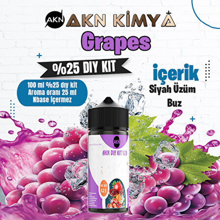 Grapes Yoğun Dıy Kit Siyah Üzüm Buz Gıda Aroması %25 Oranda Aroma İçerir (Hazır Değildir )