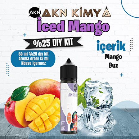 Iced Mango Yoğun Dıy Kit Mango Buz Gıda Aroması %25 Oranda Aroma İçerir (Hazır Değildir )