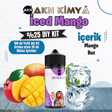 Iced Mango Yoğun Dıy Kit Mango Buz Gıda Aroması %25 Oranda Aroma İçerir (Hazır Değildir )