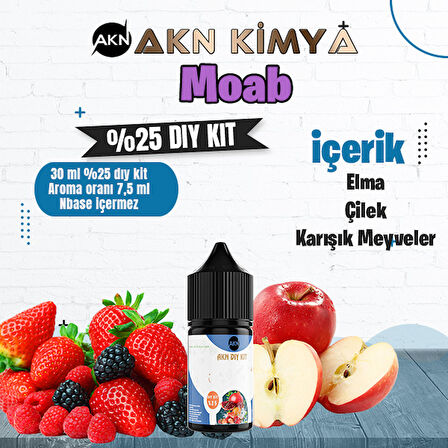 Moab Yoğun Dıy Kit Elma Çilek Gıda Aroması %25 Oranda Aroma İçerir (Hazır Değildir )