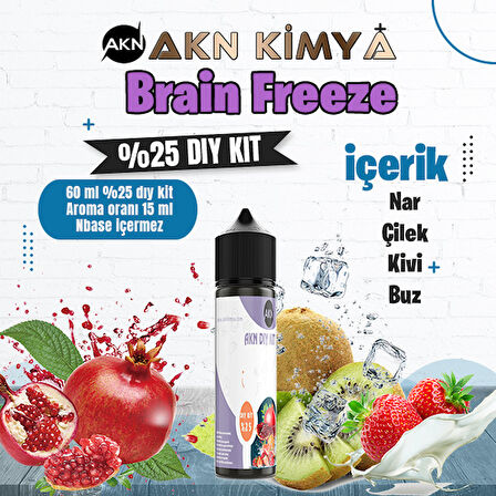 Brain Freeze Naked Yoğun Dıy Kit Nar Çilek Kivi Buz Gıda Aroması %25 Oranda Aroma İçerir (Hazır Değildir )