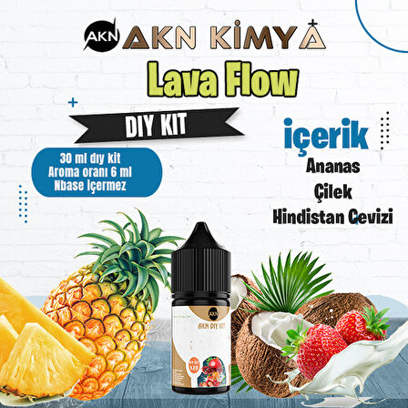 Lava Flow Naked Dıy Kit Çilek Ananas Hindistan Cevizi Gıda Aroması %20 Oranda Aroma İçerir (Hazır Değildir )