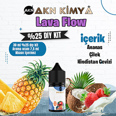 Lava Flow Naked Yoğun Dıy Kit Çilek Ananas Hindistan Cevizi Gıda Aroması %25 Oranda Aroma İçerir (Hazır Değildir )