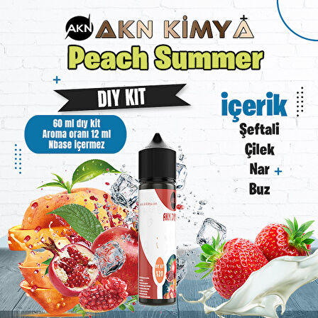Peach Summer Dıy Kit Şeftali Çilek Nar Buz Gıda Aroması %20 Oranda Aroma İçerir (Hazır Değildir )