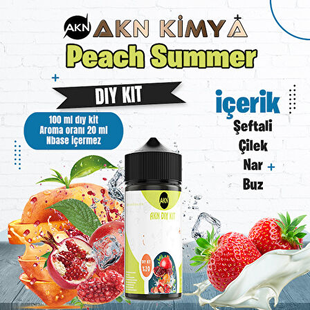 Peach Summer Dıy Kit Şeftali Çilek Nar Buz Gıda Aroması %20 Oranda Aroma İçerir (Hazır Değildir )