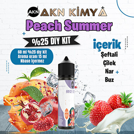 Peach Summer Yoğun Dıy Kit Şeftali Çilek Nar Buz Gıda Aroması %25 Oranda Aroma İçerir (Hazır Değildir )